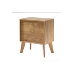 Alia - Chevet 2 Tiroirs - Bois & Rotin