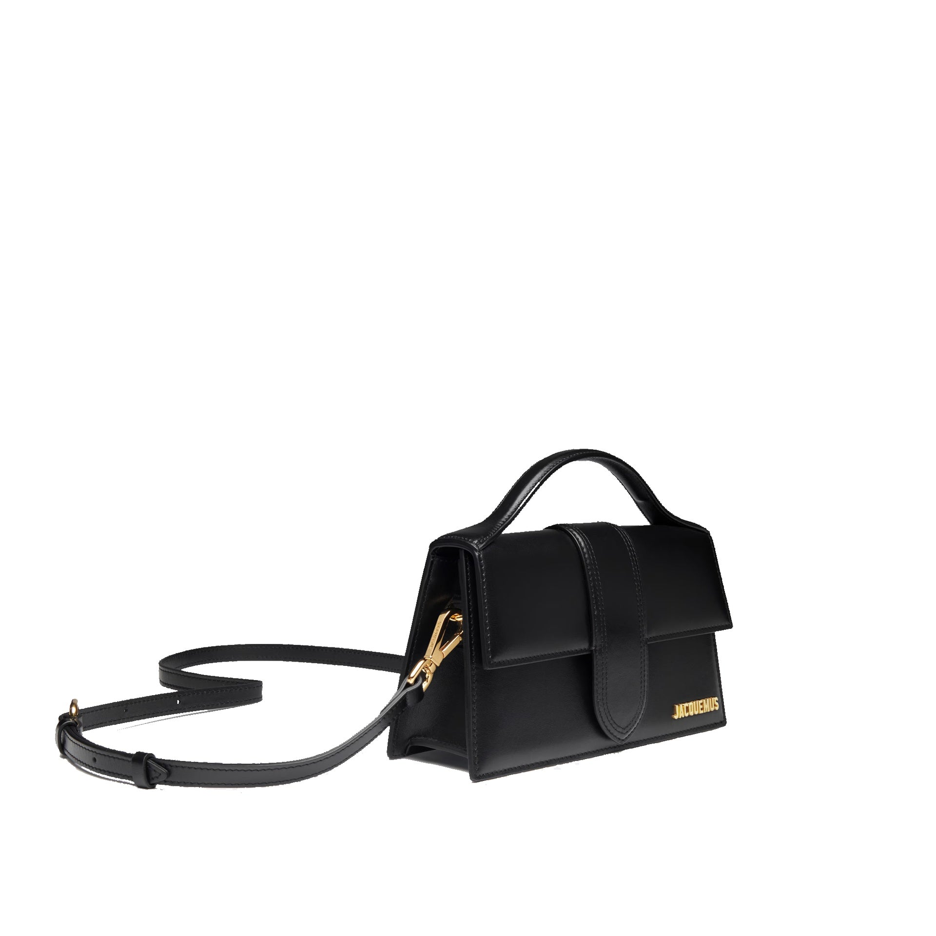 Jacquemus - Sac Le Grand Bambino - Gold Logo - Femme - Black