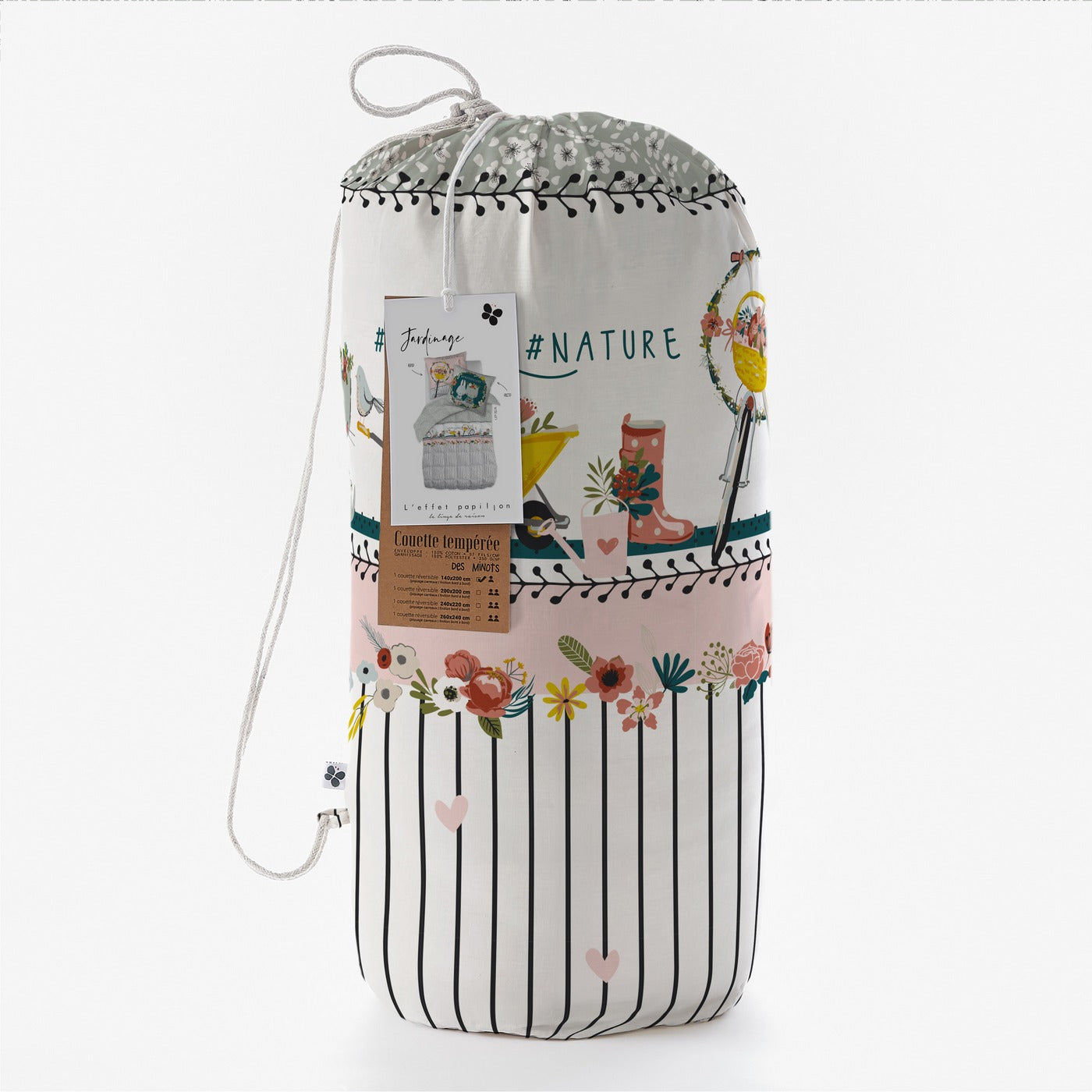Printed Duvet + Pillowcase - Printed Cotton - Gardening