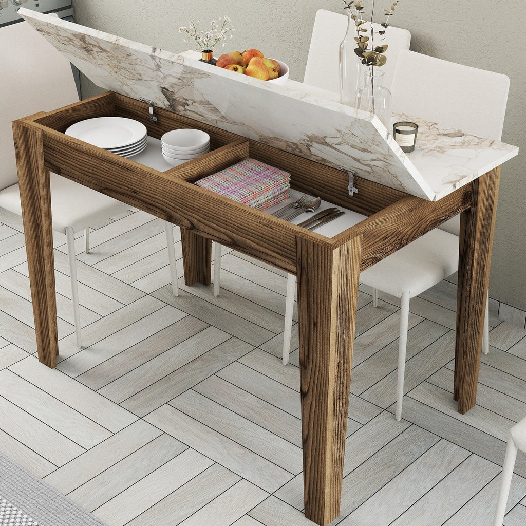 Tables De Cuisine Kiev 506 - Noyer / Blanc