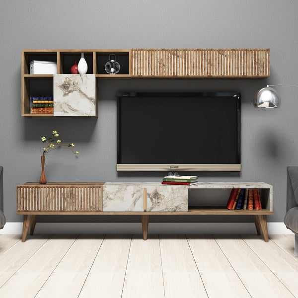 Mueble TV Milan - Nogal / Blanco