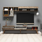 Meubles Tv Milan - Noyer / Blanc