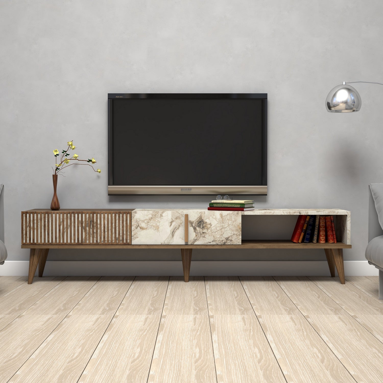TV Units Milan - Walnut / White