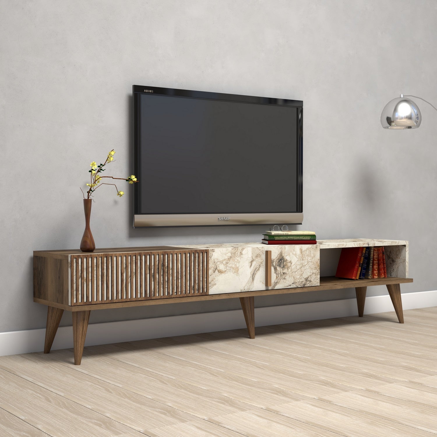 TV Units Milan - Walnut / White