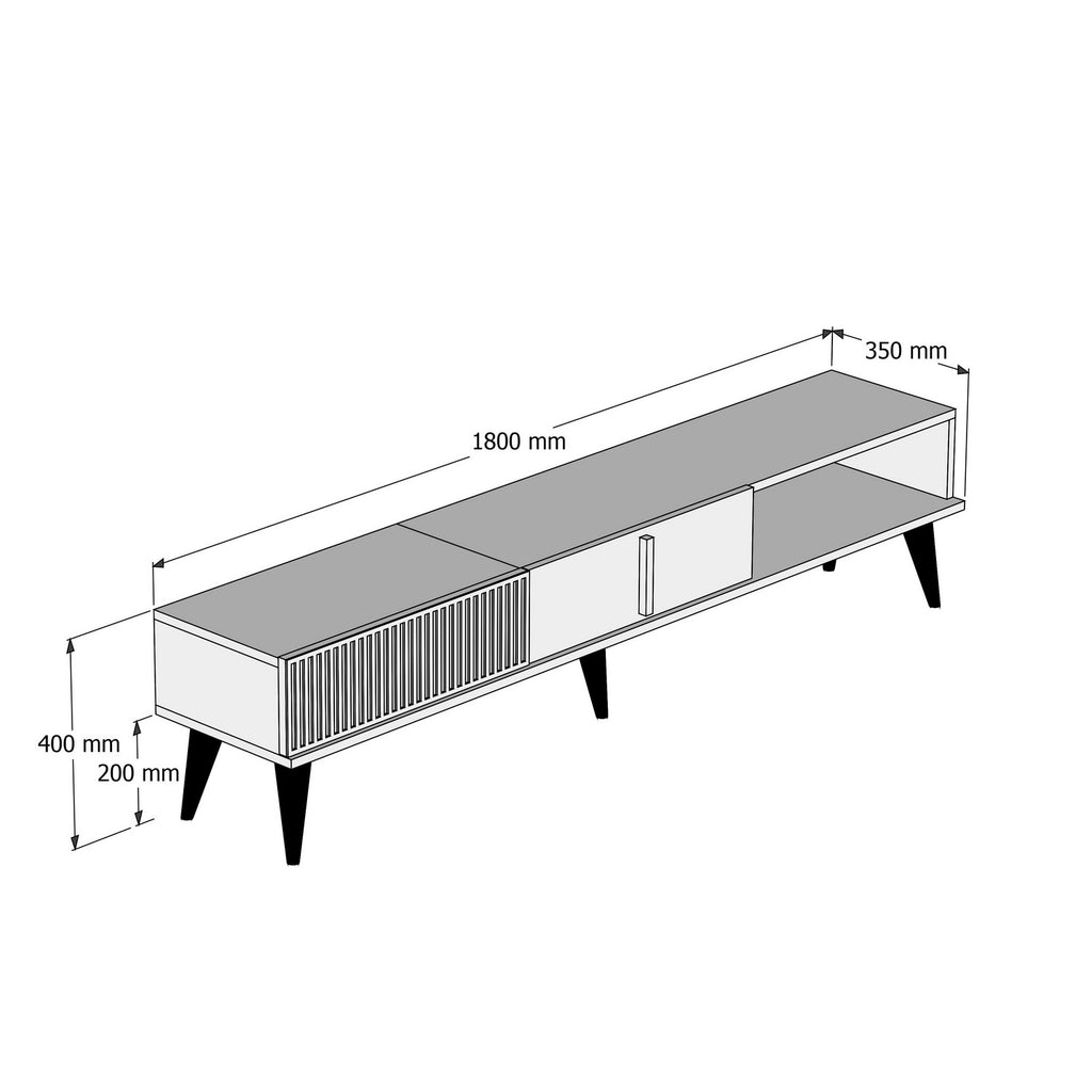 TV Units Milan - Walnut / White