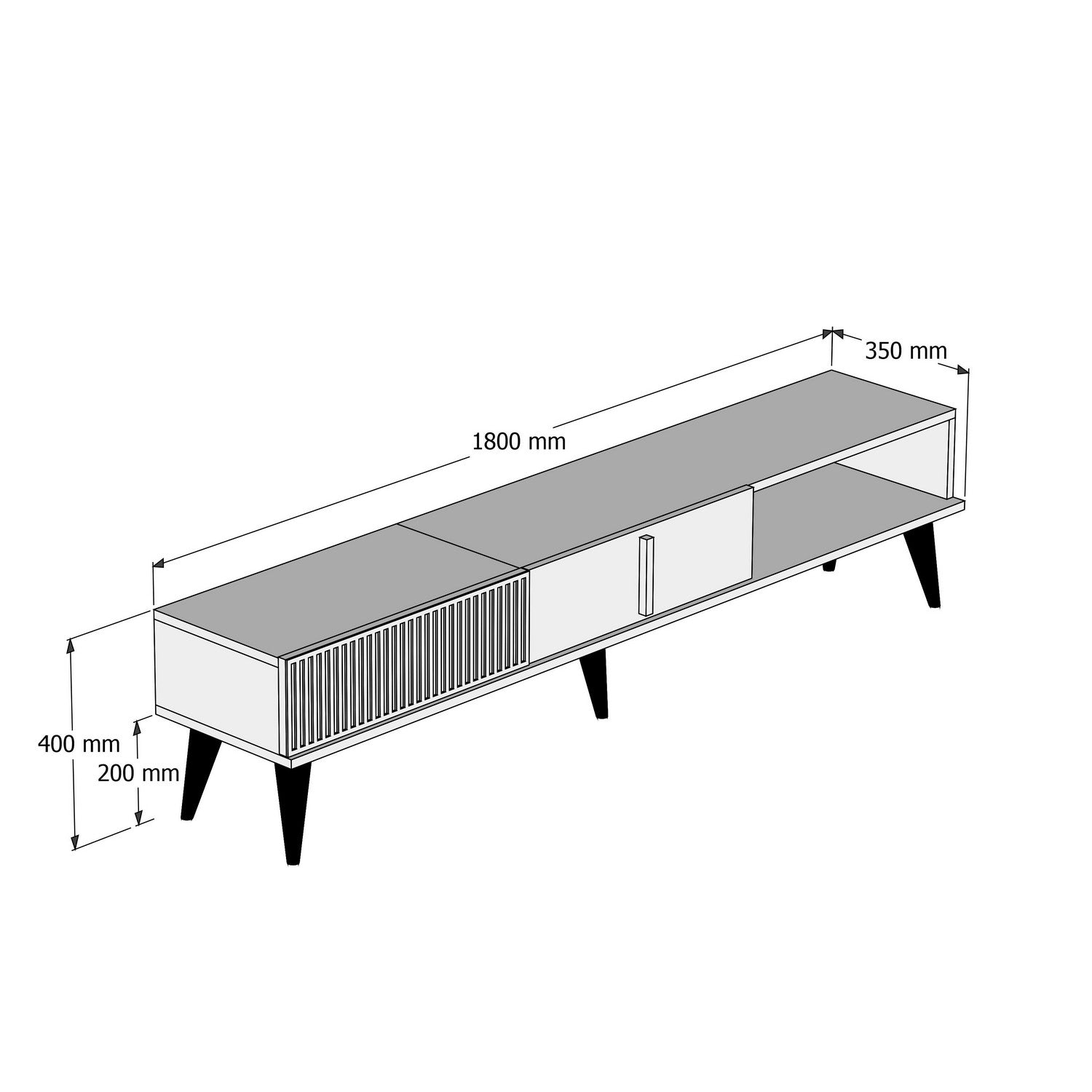TV Units Milan - Walnut / White