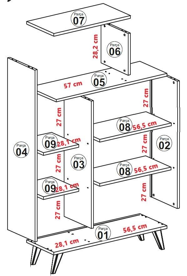 Bibliothèques Form - Noyer / Blanc