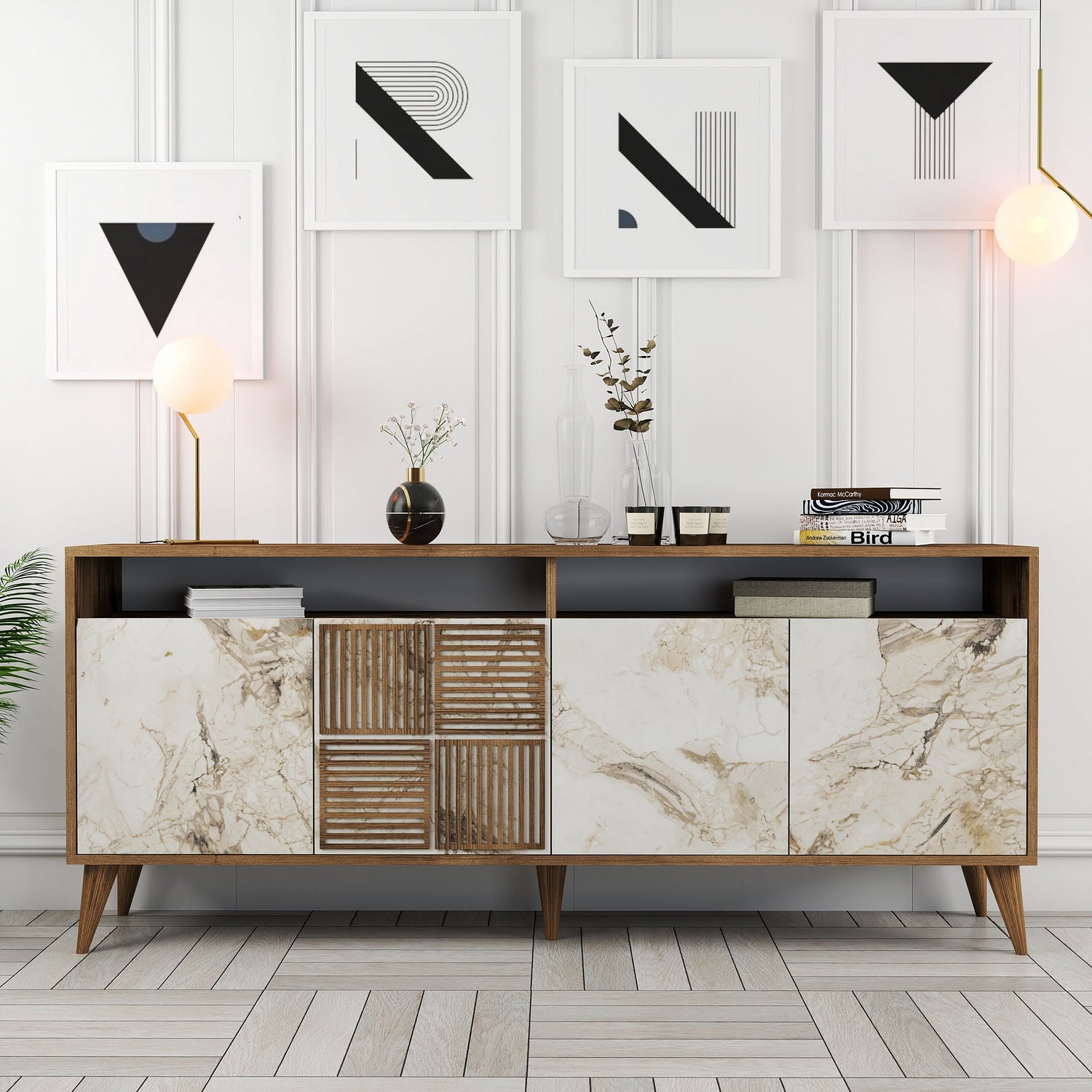 Consoles Milan - Noyer / Blanc