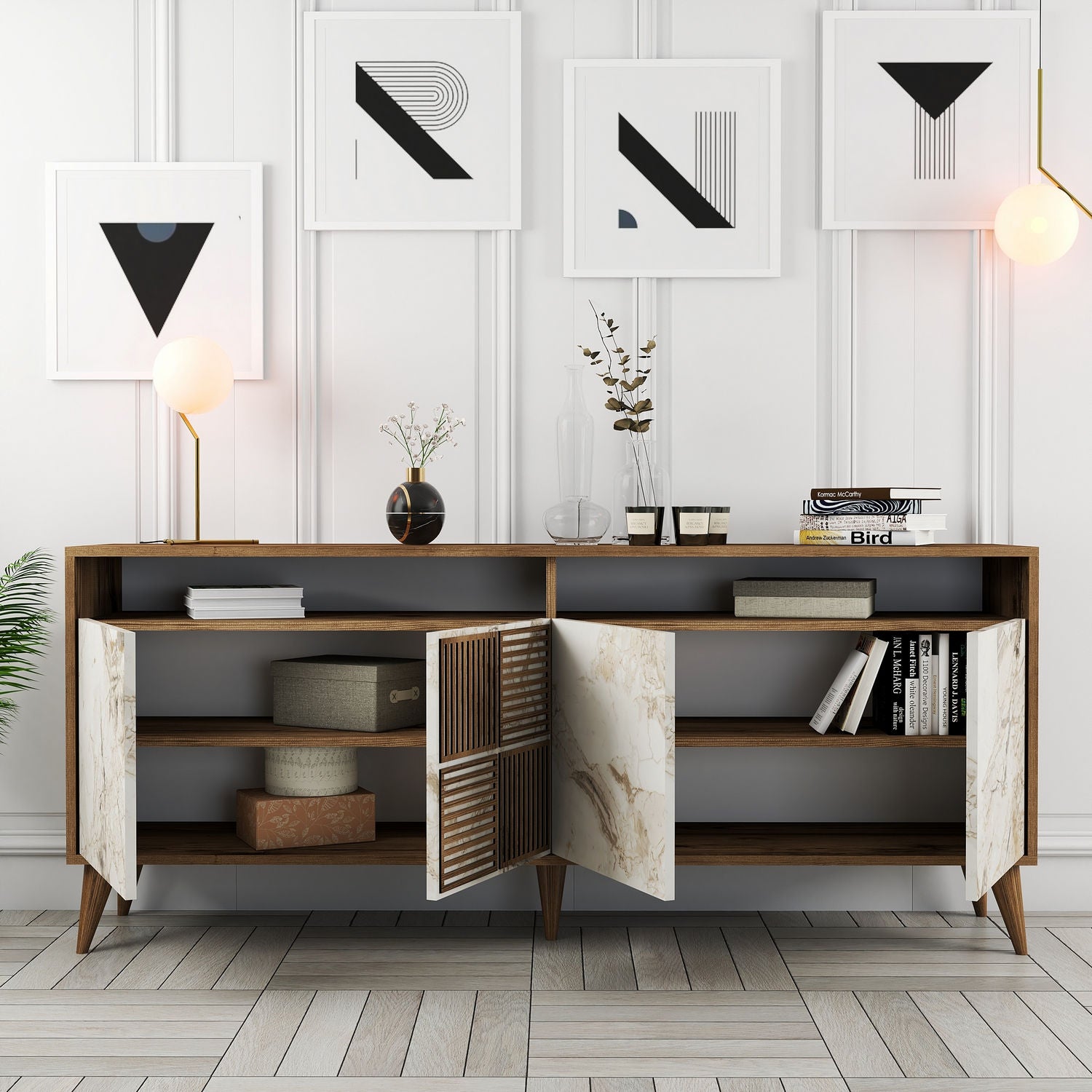 Consoles Milan - Noyer / Blanc