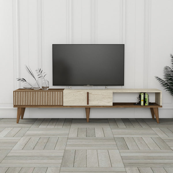 Mueble TV Milan - Nogal / Travertino