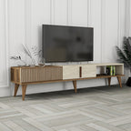 Meubles Tv Milan - Noyer / Travertin