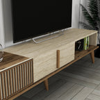 Meubles Tv Milan - Noyer / Travertin