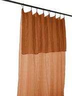 Gaïa - Adjustable Curtain + Clip Rings - Plain Double Cotton Gauze - Apricot