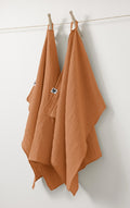 Gaïa - Set of Hand Towels - Plain Double Cotton Muslin - Apricot