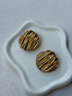 Boucles D’Oreilles Vintage - Rondes Dorées Texturées