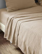 Gaïa - Drap Plat - Double Gaze De Coton Unie - Ficelle