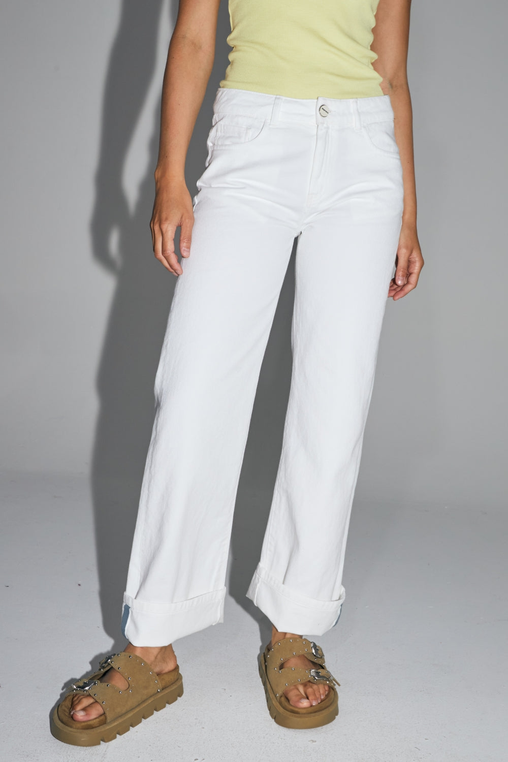 Kate Straight White Denim Made In Portugal