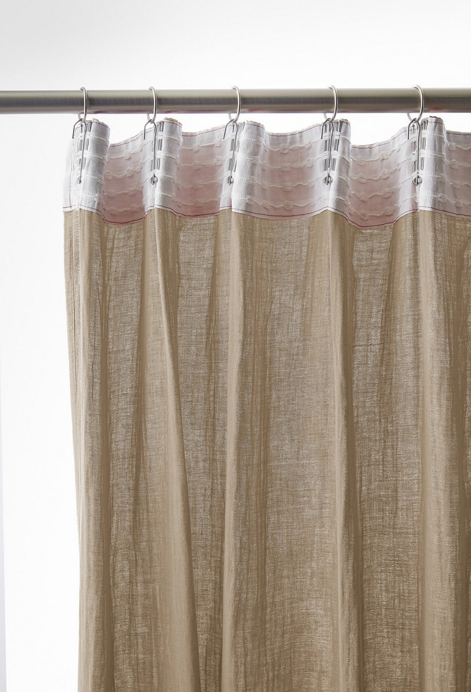 Gaïa - Rideau Galon Fronceur - Double Gaze De Coton Unie - Ficelle