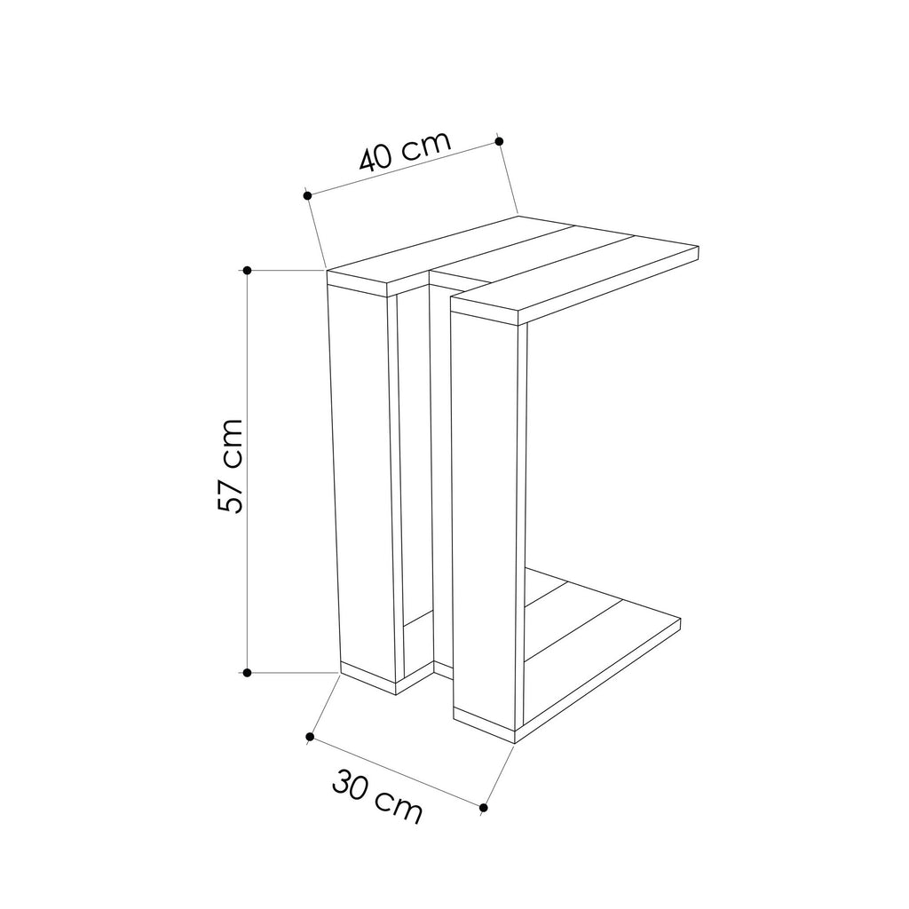 Muju - Side Table - Oak/Anthracite/Oak