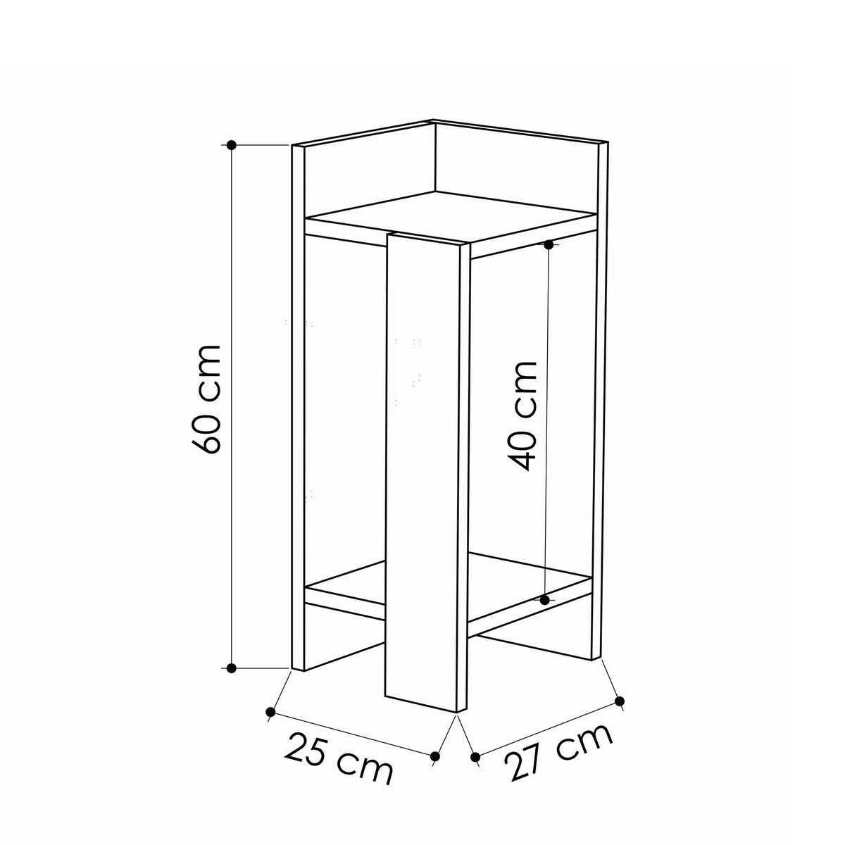 Elos Left - Bedside Table - Oak/Anthracite