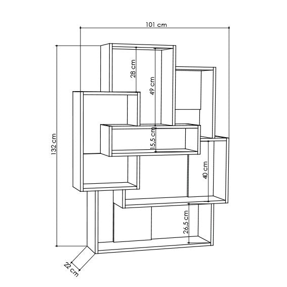 Barce - Bookcase - White/Oak