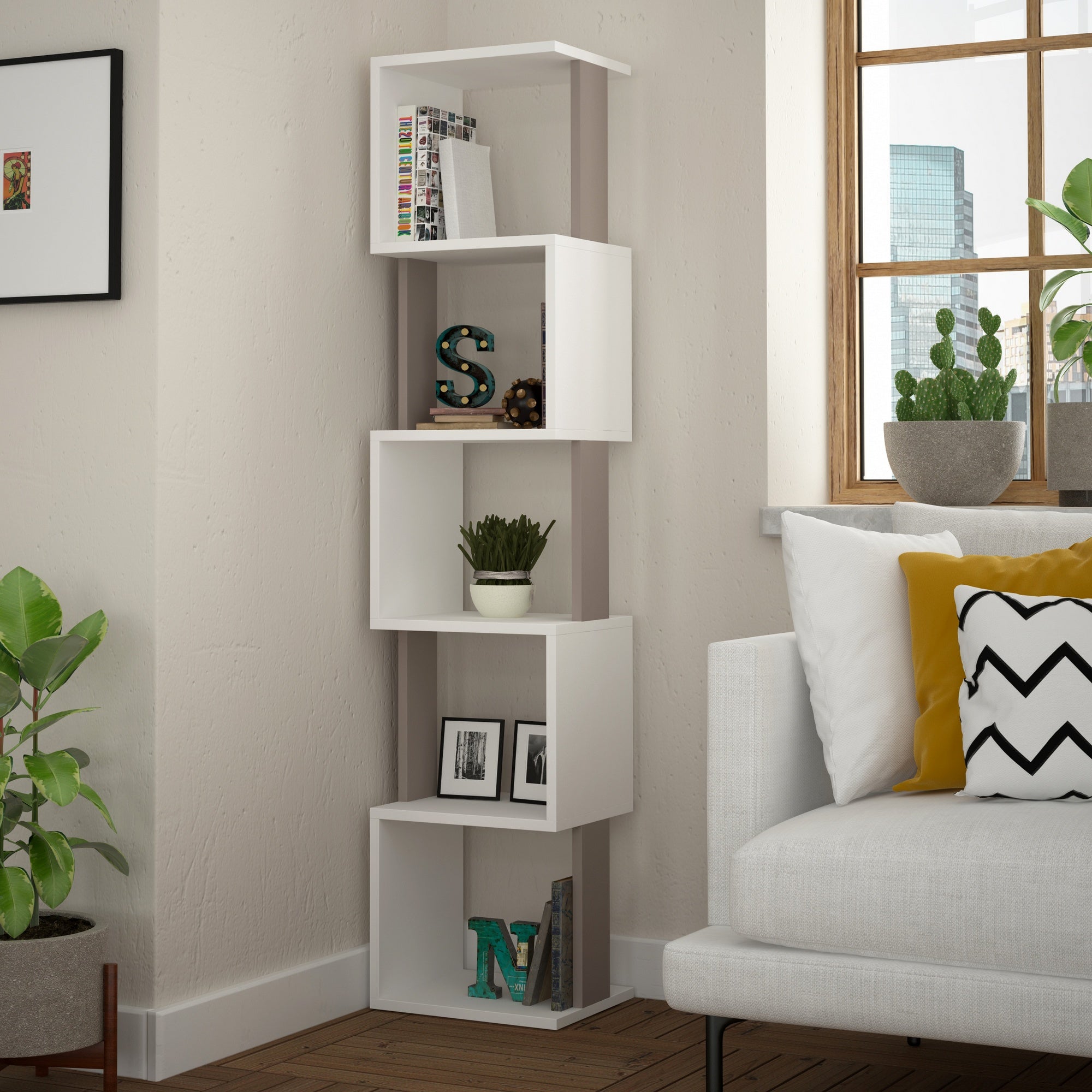 Piri - Bookshelf - White/Light Mocha