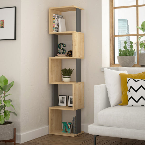 Piri - Bookcase - Sonoma Oak/Anthracite