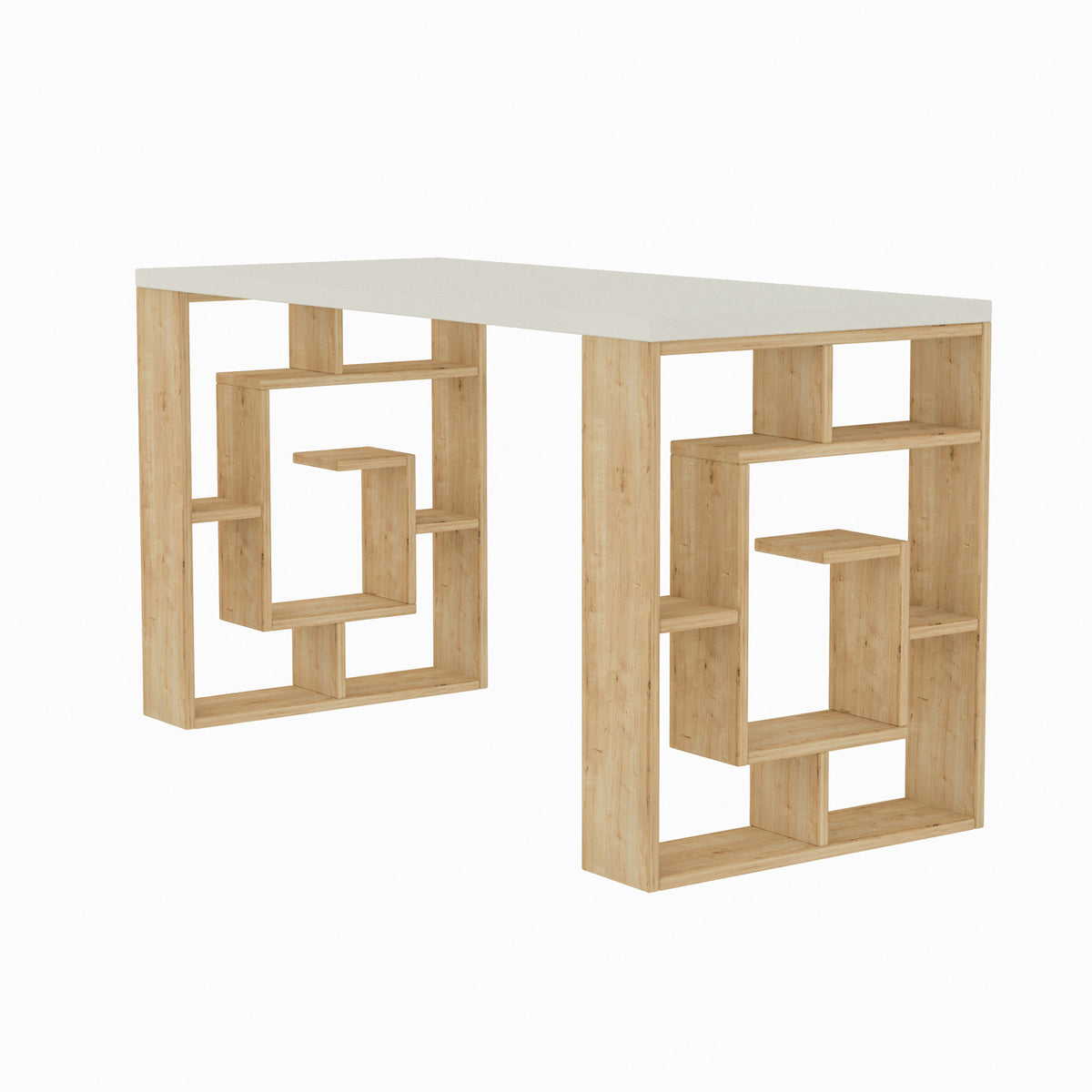 Maze - Scrivania - Bianco/Rovere