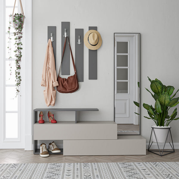 Meuble D'Entrée Ramda - Moka Clair / Anthracite