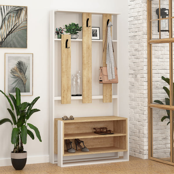 Chester - Hall Stand - White/Oak
