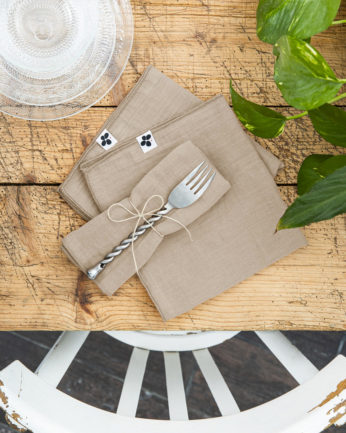 Gaïa - Set of Towels - Plain Double Cotton Gauze - Twine