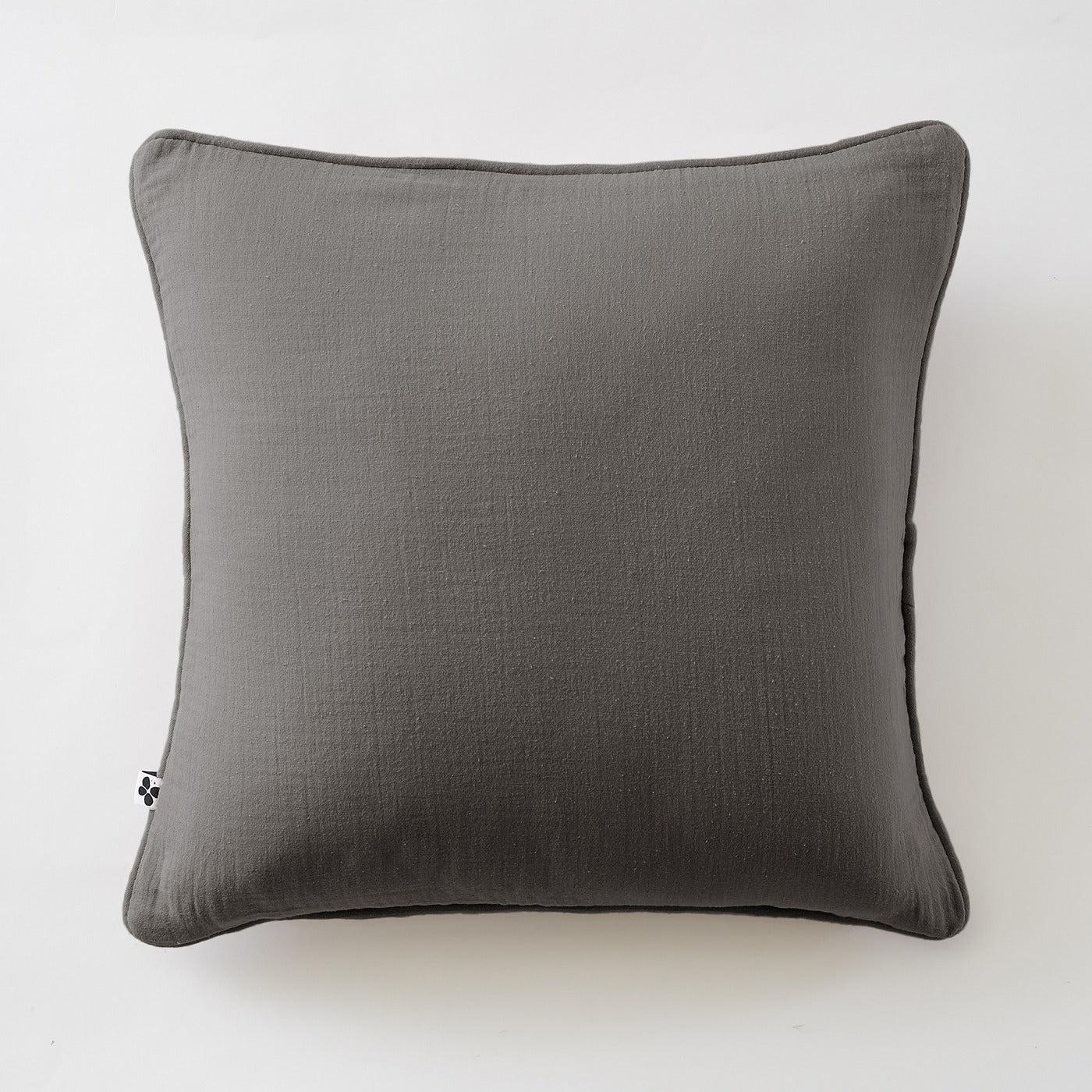 Removable Cushion Cover with Piping - Double Plain Cotton Gauze - Gaia - Granite