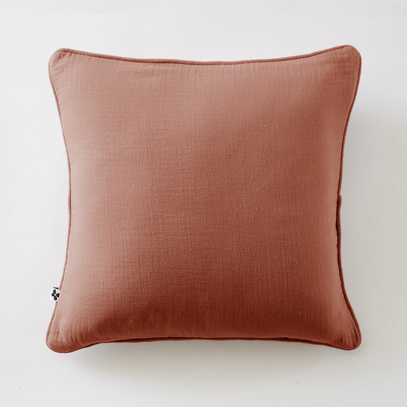Gaïa - Coussin Déhoussable Avec Passepoil - Double Gaze De Coton Unie - Terracotta