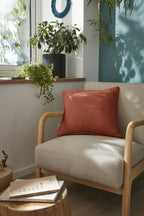Gaïa - Coussin Déhoussable Avec Passepoil - Double Gaze De Coton Unie - Terracotta