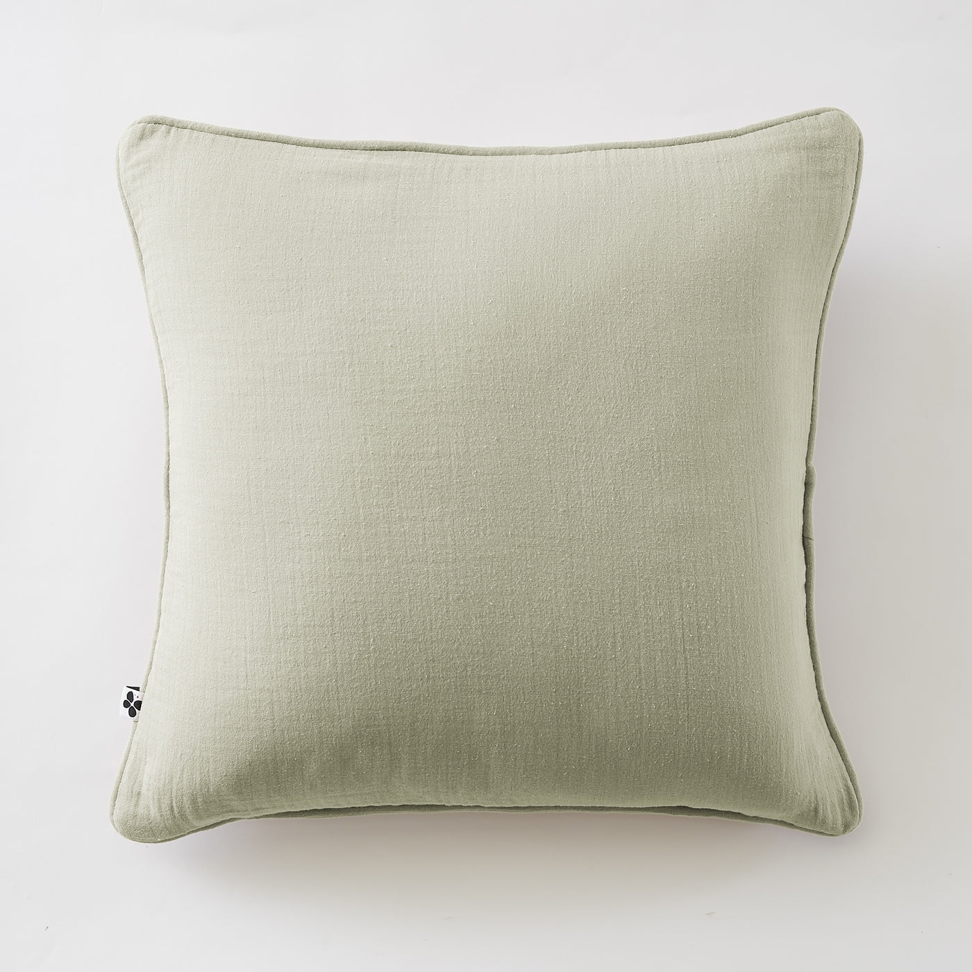 Gaïa - Removable-Cover Cushion with Piping - Plain Double Cotton Gauze - Water Green