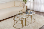 Aurum 80/60/42 - Coffee Table Set - Gold/Clear