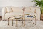 Aurum 80/60/42 - Coffee Table Set - Gold/Clear