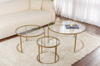 Aurum 80/60/42 - Coffee Table Set - Gold/Clear