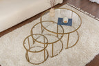 Aurum 80/60/42 - Coffee Table Set - Gold/Clear