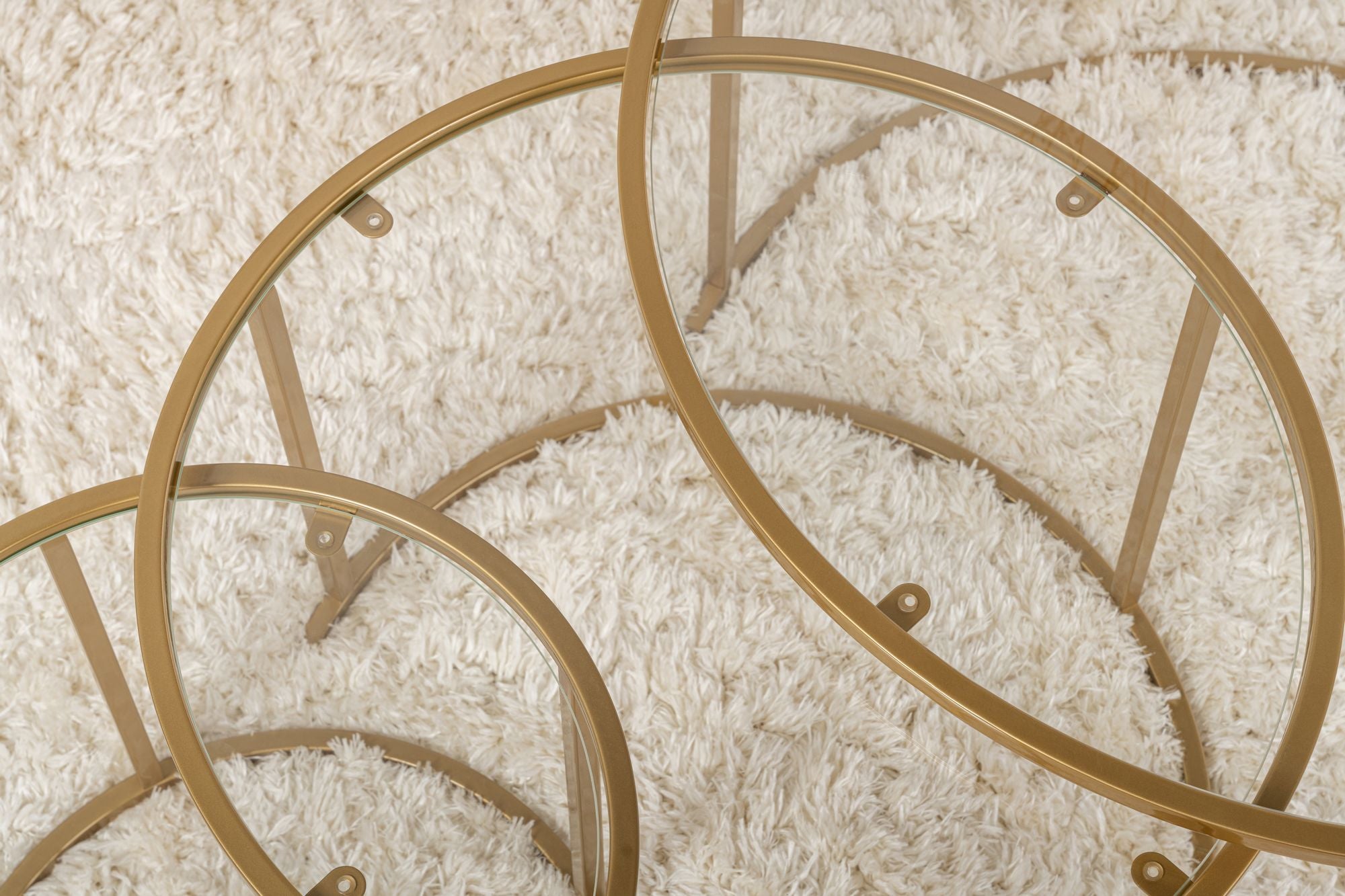 Aurum 80/60/42 - Coffee Table Set - Gold/Clear
