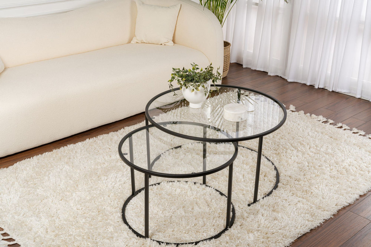 Aurum 80/60 - Coffee Table Set - Black/Clear