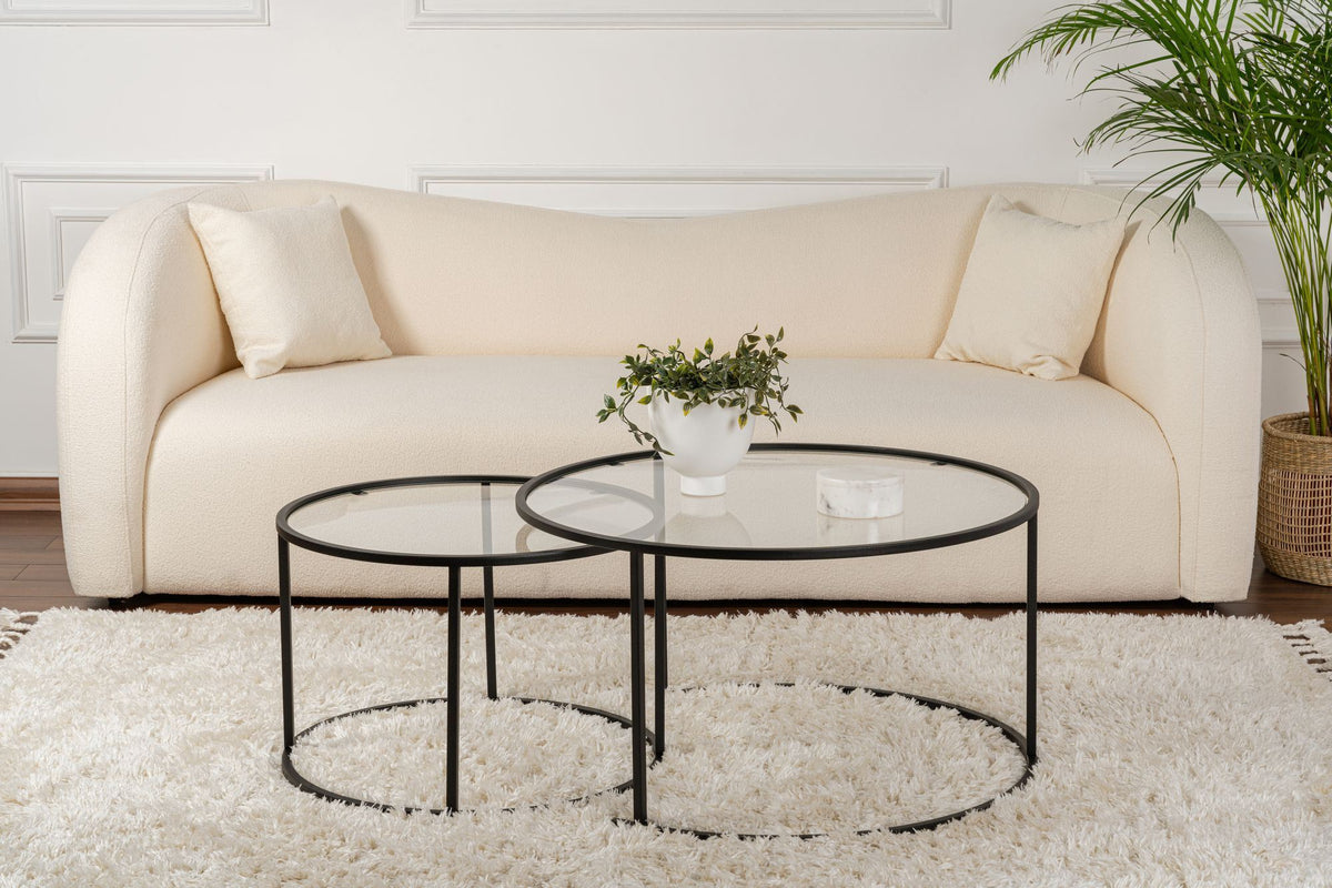 Aurum 80/60 - Coffee Table Set - Black/Clear