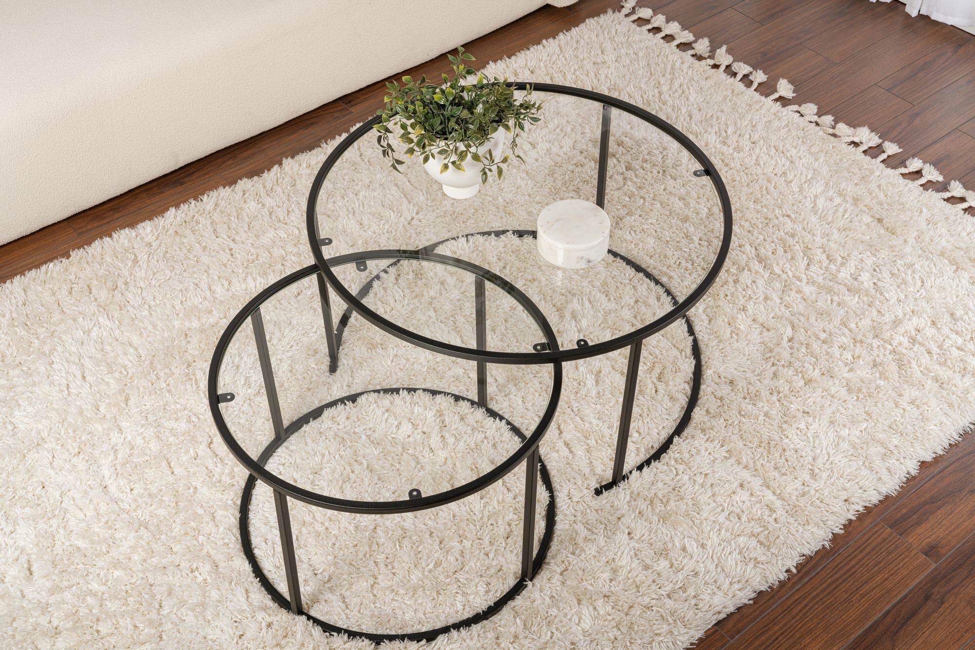Aurum 80/60 - Coffee Table Set - Black/Clear