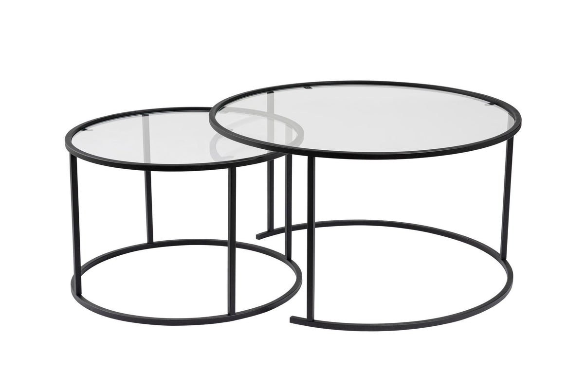 Aurum 80/60 - Coffee Table Set - Black/Clear