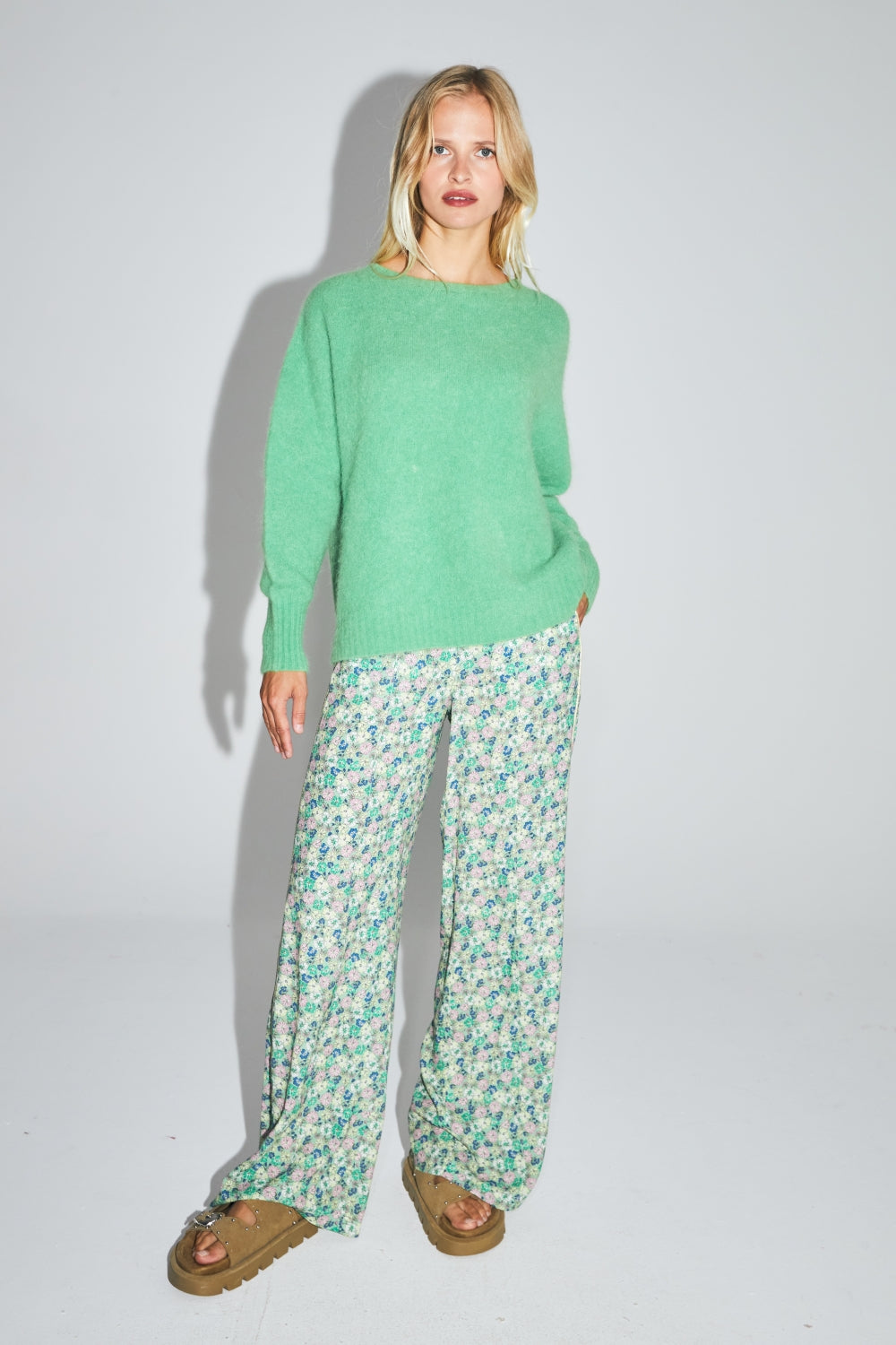 The Gabrielle Baby Alpaca Vibrant Green Knit Made in Italy