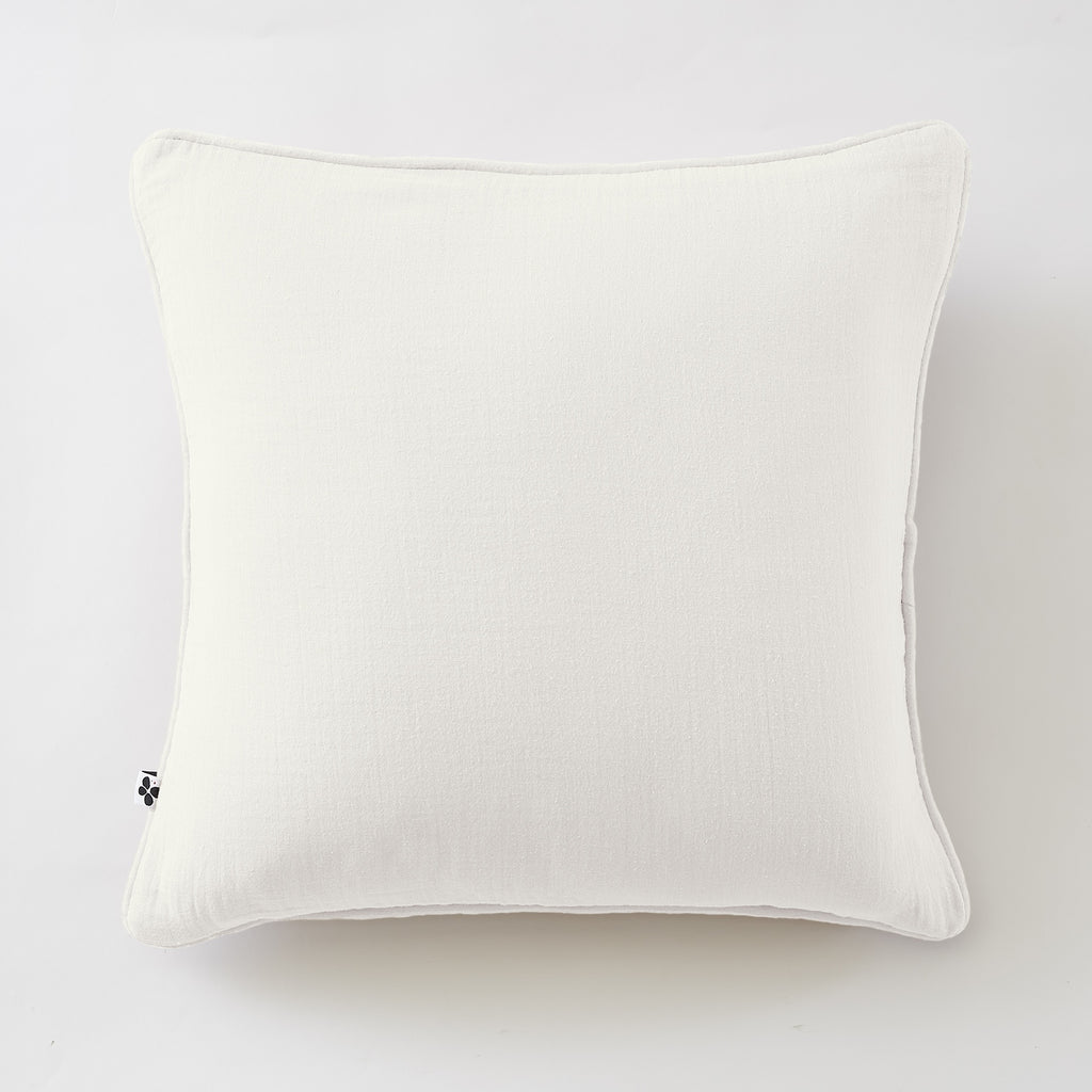 Gaïa - Removable-Cover Cushion with Piping - Double Plain Cotton Gauze - Chantilly