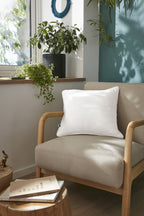 Gaïa - Removable-Cover Cushion with Piping - Double Plain Cotton Gauze - Chantilly