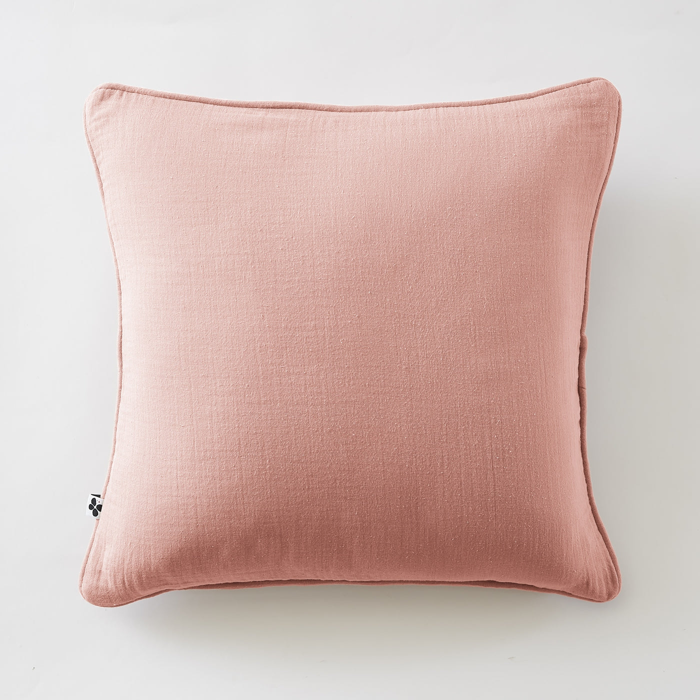 Gaïa - Coussin Déhoussable Avec Passepoil - Double Gaze De Coton Unie - Rose Pêche