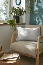Removable Cushion Cover with Piping - Double Plain Cotton Gauze - Gaia - Cloud