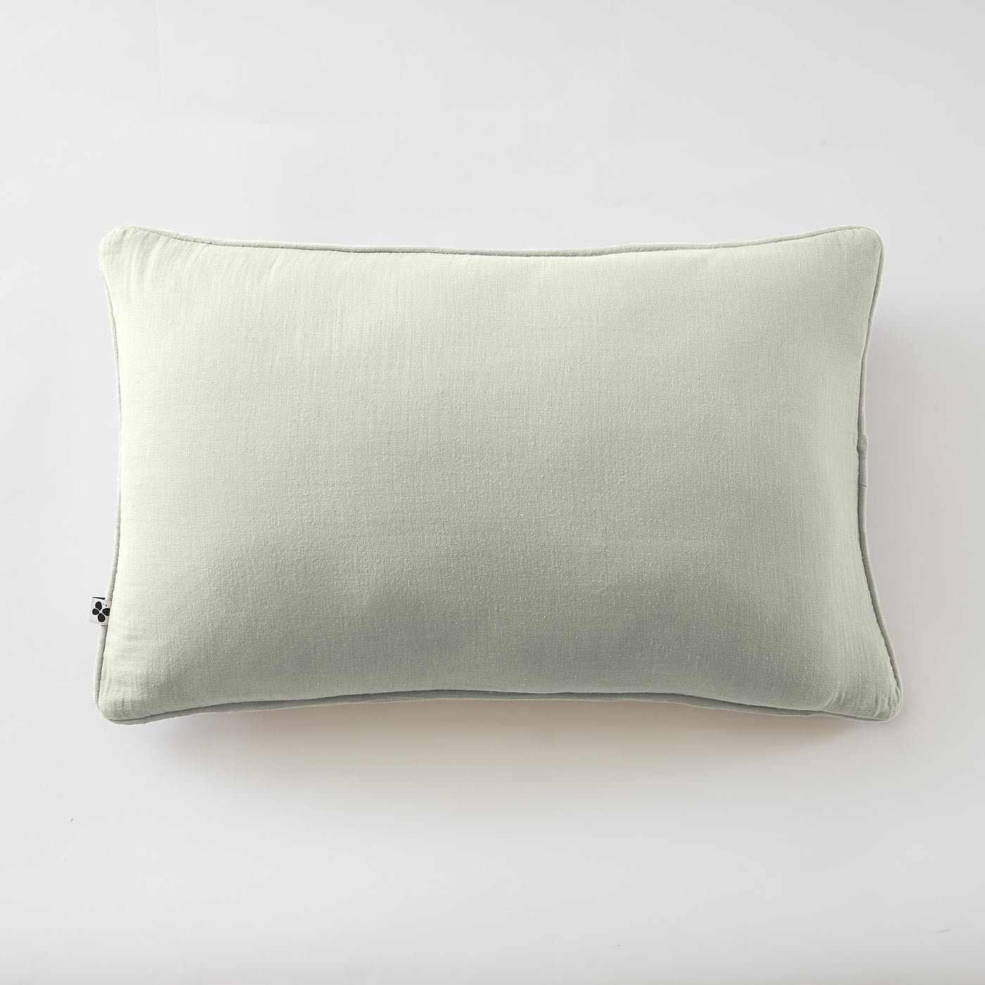 Gaïa - Removable-Cover Cushion with Piping - Plain Double Cotton Gauze - Water Green